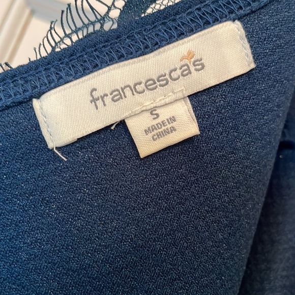 Francesca’s Collections Teal Lace Open Back Dress, Size Small - Picture 6 of 6